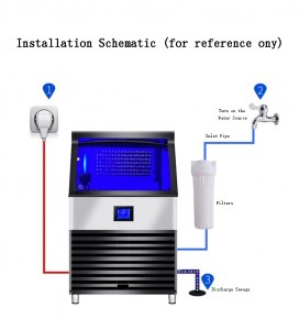 Máquina de cubos de gelo refrigerada a ar de limpeza automática